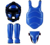 Kaeltsyn Juego completo de equipo deportivo de combate acolchado de espuma de poliuretano con protector de pecho, espinilleras para boxeo, kickboxing, equipo de lucha fino