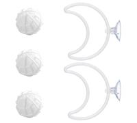 Kaeltsyn Juego de 2 piezas redondas de actividad interactiva para peces con esferas flotantes para reducir el estrés en pequeños acuarios, globos flotantes de peces de combate