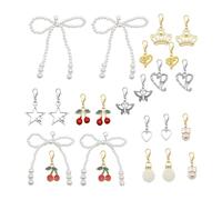 Kaeltsyn Juego de 24 accesorios para zapatos inspirados en Corea con cuentas redondas y detalle de cinta, ideal para los amantes de la moda