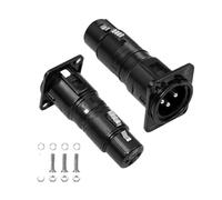 Kaeltsyn Juego de adaptadores de montaje en panel estilo D de 3 pines XLR | Extremos XLR macho y de 3 pines, conexión pasante de panel balanceada, cuerpos con bridas para aberturas