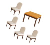 Kaeltsyn Juego de mesa de comedor y sillas en miniatura a escala 1: 12 para casas de muñecas, accesorios y exhibiciones de modelos, juego de comedor