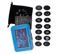 Kaeltsyn Juego de símbolos de runas de Madera tallados a Mano con Bolsa de Almacenamiento para adivinaciones, meditaciones y Juegos de, adivinaciones, runas de Madera