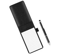Kaeltsyn Juego de soporte portátil de bolsillo para cuaderno de escritura con cubierta negra para bolígrafos para negocios con hojas de escritura suaves, bloc de notas, cuaderno de notas seguro