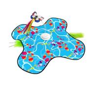 Kaeltsyn Juguete de juego automatizado con mariposa bailando y sonidos de chirping para entretener a tu mascota juguete base de agarre
