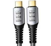 Kaeltsyn Línea de conexión tipo C a C de 240 W, carga rápida, transferencia de datos de 40 Gbps, pantalla de video de 8 K60 Hz para varios dispositivos de almacenamiento y cable de carga USB