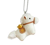 Kaeltsyn Llavero decorativo con forma de caballo con temática de Año Nuevo, adorno con cadena de Metal para símbolo de buena suerte, amuleto de la suerte