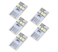 Kaeltsyn Llaveros LED con alimentación USB y Tarjeta de Bolsillo, luz Nocturna de 0, 2 W, Bombilla LED USB, luz de Libro para Ordenador portátil, lámpara Powerbank, 5 uds