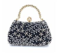 Kaeltsyn Lujoso bolso de hombro con diseño de con cuentas, para bodas y galas, bolso de noche con cuentas de diamantes de imitación, bolso de hombro de lujo para mujer