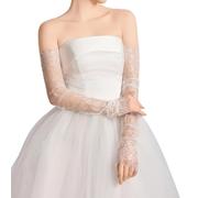 Kaeltsyn Mangas de encaje para guantes de boda, guantes blancos largos con dedos completos, suministros para fiestas, Halloween, Cosplay, encaje para bodas, fiestas, conciertos