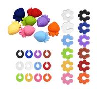Kaeltsyn Marcadores de vidrio de silicona, accesorios para bebidas, textura de silicona, perfectos para la identificación de bebidas en funciones sociales, marcadores de vidrio fáciles de limpiar