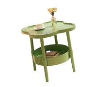 Kaeltsyn Mesita de noche que ahorra espacio, diseño de color crema, ligero, resistente, bordes redondeados, organizadores de mesa para mesita de noche moderna de color crema