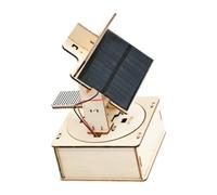 Kaeltsyn Modelo de aprendizaje de panel solar visible con montaje de madera para actividades científicas de escritorio, observación en el aula y estudio en casa, modelo de ciencia solar, montaje de