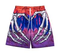 Kaeltsyn Pantalones cortos de secado rápido para hombre con cintura elástica y arte impreso en 3D, adecuados para playa y deportes acuáticos, pantalones cortos de secado rápido