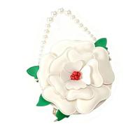 Kaeltsyn Práctico bolso de hombro con diseño floral 3D y mecanismo de cierre seguro, bolso cruzado para mujeres y niñas, White