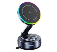 Kaeltsyn Soporte giratorio flexible de 360 grados para teléfono de coche con carga de 15 W y base de vacío resistente, soporte para teléfono de coche