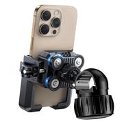 Kaeltsyn Soportes fuertes para teléfono de motocicleta con doble soporte de aluminio que absorbe los golpes para un viaje seguro y agitación, soportes de teléfono fáciles de robar