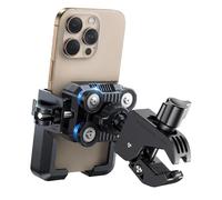 Kaeltsyn Soportes fuertes para teléfono de motocicleta con doble soporte de aluminio que absorbe los golpes para un viaje seguro y agitación, soportes de teléfono fáciles de robar