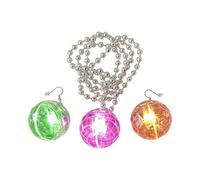 Kaeltsyn Street Fashion - Pendientes y collar con luz LED de carga USB, aretes LED para festivales, celebraciones para fiesta de discoteca, accesorios de baile, One Size, como se describe, como se