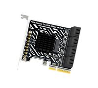 Kaeltsyn Tarjeta adaptadora PCIe3.0 a SATA3 de 6 Gbps con 8 puertos SATA3.0 independientes, 30 TB por puerto, perfecta para HDDs/SSD, alta velocidad con disipador de calor de aluminio para mayor