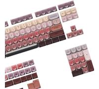 Kaeltsyn Teclas de lápiz labial translúcido PBT+PC, perfil HOA para teclados mecánicos con diseño de 132 teclas PBT, teclas translúcidas Jelly