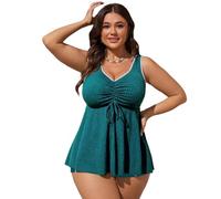 Kaeltsyn Traje de baño de 2 piezas para mujer, tankini de cintura alta, cobertura completa, cómodo, mezcla de poliéster y elastano, conjunto de pantalones cortos de natación para mujer