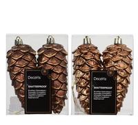 Kaemingk Adornos para árbol de Navidad, 12 cm, plástico, 2 unidades, irrompibles y con purpurina, bolas para árbol de Navidad, color marrón espresso