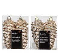 Kaemingk Adornos para árbol de Navidad, 12 cm, plástico, 2 unidades, irrompibles y con purpurina, bolas para árbol de Navidad, bolas decorativas para árbol de Navidad, perlas