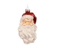 Kaemingk Adornos para árbol de Navidad de cristal, 14,2 cm, diseño de Papá Noel, color rojo y blanco