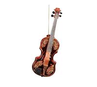 Kaemingk Adornos para árbol de Navidad de cristal, 20 cm, figura de violín para colgar, colgante para árbol de Navidad y decoración para árbol de Navidad, instrumento musical, violín, color marrón