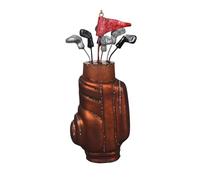 Kaemingk Adornos para árbol de Navidad de cristal, 7,1 cm, para colgar, soplado a mano, colgante para árbol de Navidad y decoración para árbol de Navidad, bolsa de golf, color marrón