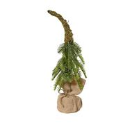 Kaemingk Árbol de Navidad artificial en saco de yute, 35 cm de alto, diámetro de 10 cm, con punta de musgo curvada, ahorra espacio y es reutilizable, decoración navideña y decoración de invierno