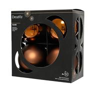 Kaemingk Bolas de Navidad de cristal, 10 cm, 4 unidades, mate y brillante, bolas grandes para árbol de Navidad, decoración para árbol de Navidad y decoración para árbol de Navidad, color marrón