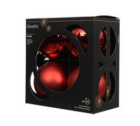 Kaemingk Bolas de Navidad de cristal, 10 cm, 4 unidades, mate y brillante, bolas grandes para árbol de Navidad, adornos para árbol de Navidad y decoración para árbol de Navidad, sangre de buey