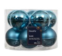 Kaemingk Bolas de Navidad de cristal, 6 cm x 10 unidades, mate y brillante, bolas para árbol de Navidad, adornos para árbol de Navidad y adornos para árbol de Navidad, color azul folclore