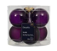 Kaemingk Bolas de Navidad de cristal, 6 cm x 6 unidades, mate y brillante, transparentes, bolas para árbol de Navidad, decoración para árbol de Navidad, decoración para árbol de Navidad, higo