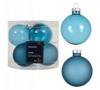 Kaemingk Bolas de Navidad de cristal, 6 cm x 6 unidades, mate y brillante, transparentes, bolas para árbol de Navidad, adornos para árbol de Navidad y adornos para árbol de Navidad, color azul