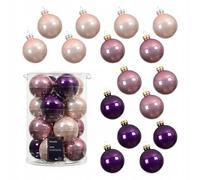 Kaemingk Bolas de Navidad de cristal, 8 cm, 16 unidades, brillantes, bolas grandes para árbol de Navidad, decoración para árbol de Navidad y decoración para árbol de Navidad, mezcla de color lila y