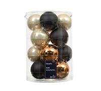 Kaemingk Bolas de Navidad de cristal, 8 cm, 16 unidades, mate y brillante, bolas grandes para árbol de Navidad, decoración para árbol de Navidad y decoración para árbol de Navidad, mezcla negra y