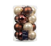 Kaemingk Bolas de Navidad de cristal, 8 cm, 16 unidades, mate y brillante, bolas grandes para árbol de Navidad, decoración para árbol de Navidad y decoración para árbol de Navidad, mezcla de perlas