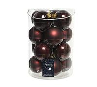 Kaemingk Bolas de Navidad de cristal, 8 cm x 16 unidades, color marrón oscuro, marrón chocolate, madera roja
