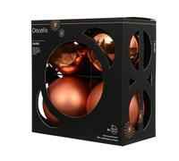 Kaemingk Bolas de Navidad de cristal de 10 cm, 4 unidades, mate y brillante, bolas grandes para árbol de Navidad, decoración para árbol de Navidad y decoración de árbol de Navidad, color naranja