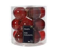 Kaemingk Bolas de Navidad de cristal de 6 cm, 15 unidades, mate, brillante y transparente, bolas para árbol de Navidad, adornos para árbol de Navidad y decoración para árbol de Navidad, mezcla de