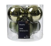 Kaemingk Bolas de Navidad de Cristal de 8 cm, Juego de 6 Unidades, Mate y Brillante, Bolas Grandes para árbol de Navidad, decoración para árbol de Navidad y decoración de árbol de Navidad, Romero