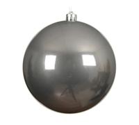 Kaemingk Bolas de Navidad de plástico 14 cm x 1 unidad grande e irrompible - Bolas de Navidad XXL para Navidad - Adornos para árbol de Navidad y adornos para árbol de Navidad gris