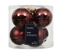 Kaemingk Bolas de Navidad de vidrio 8 cm 6 unidades - mate y brillante - Grandes bolas para árbol de Navidad para Navidad - Adornos para árbol de Navidad y decoración para árbol de Navidad - Marrón