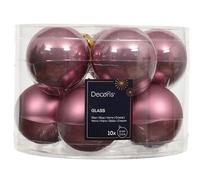 Kaemingk - Bolas de Navidad de vidrio de 6 cm x 10 piezas - mate y brillante - Bolas para árbol de Navidad para Navidad - Adornos para árbol de Navidad y decoración para árbol de Navidad - Rosa