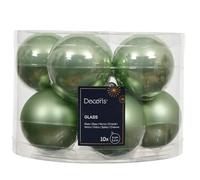 Kaemingk - Bolas de Navidad de vidrio de 6 cm x 10 piezas - mate y brillante - Bolas para árbol de Navidad para Navidad - Adornos para árbol de Navidad y decoración para árbol de Navidad - Verde