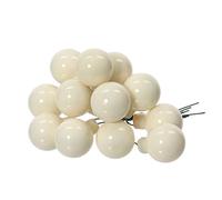 Kaemingk - Bolas de Navidad en alambre de vidrio, 2,5 cm, 12 unidades, bayas de espejo brillantes - pequeñas bolas decorativas - adorno para árbol de Navidad y decoración navideña - blanco como la