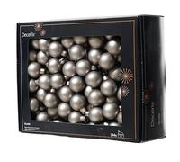 Kaemingk Bolas de Navidad en cristal de alambre, 2,5 cm x 144 unidades, bayas espejadas mate - pequeñas bolas decorativas - adornos para árbol de Navidad y decoración navideña - gris delicado