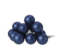 Kaemingk Bolas de Navidad en el alambre de cristal, 2,5 cm x 12 unidades, color azul oscuro, azul marino y azul oscuro